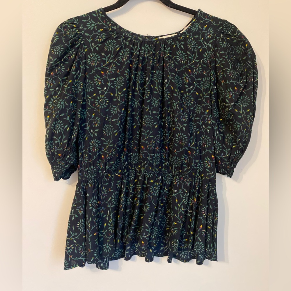 Meadow Rue by Anthropologie floral patterned Peplum blouse